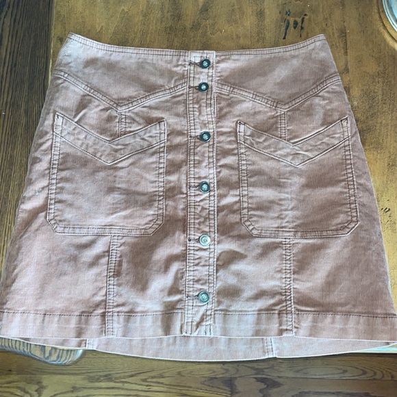 Free People skirt size 4 / brown button up corduroy, lined with cotton - Picture 2 of 6